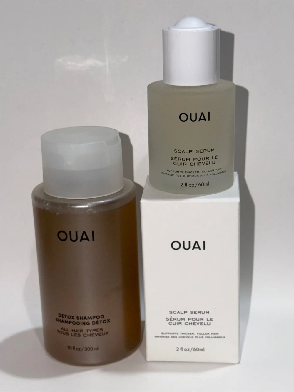OUAI HEALTHY HAIR IS ON THE OUAI SET w/Detox Shampoo+Scalp Serum F/S LTD ED NIB!